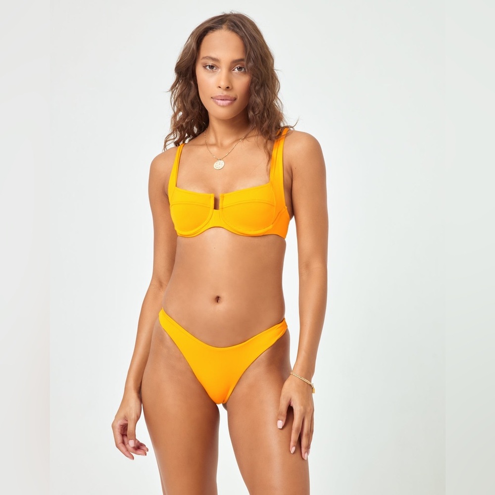 L*Space Camellia Bikini Top, Size Medium, $114